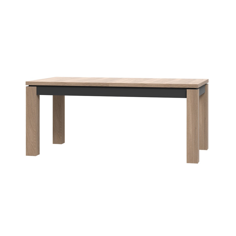 Table de salle à manger extensible moderne chêne/noir Maurausa