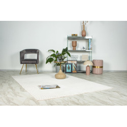 Tapis moderne effet courbe avec franges Hanae