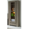 Vitrine contemporaine 1 porte chêne truffe Indra