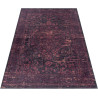 Tapis vintage rayé lavable en machine rouge Casa