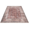 Tapis en laine recyclé lavable en machine vintage rayé Daphne