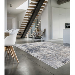 Tapis intérieur vintage rectangle rayé beige Oxford