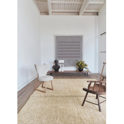 Tapis uni naturel en laine lavable en machine Tundra