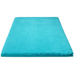 Tapis de bain shaggy antidérapant turquoise Event Esprit Home