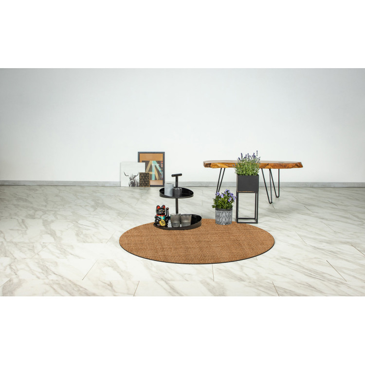 Tapis naturel jute rond écologique tissé plat Mara