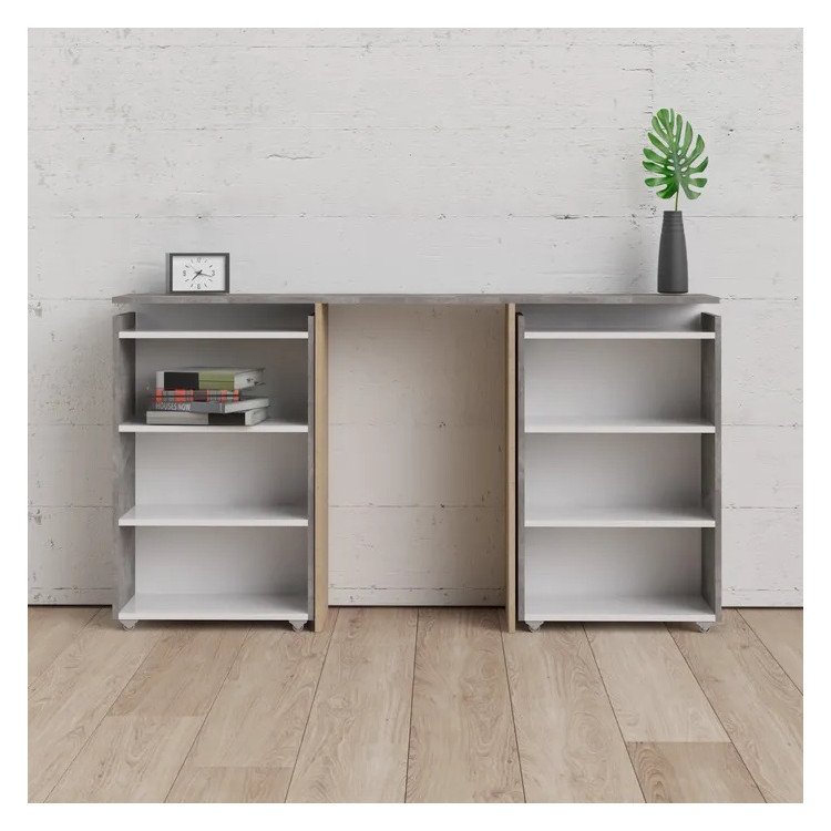 Tête de lit contemporaine 140 cm béton/blanc brillant Best
