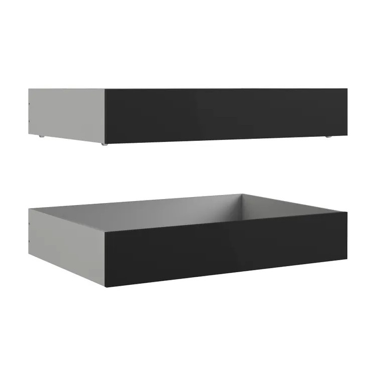 Lot de 2 tiroirs pour lit 90x190 et 140x190 noir mat Best