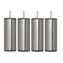 Jeu de 4 pieds en inox brossé H 10 cm Dreamea