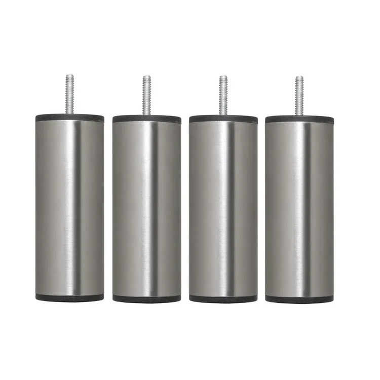 Jeu de 4 pieds en inox brossé H 14.5 cm Dreamea