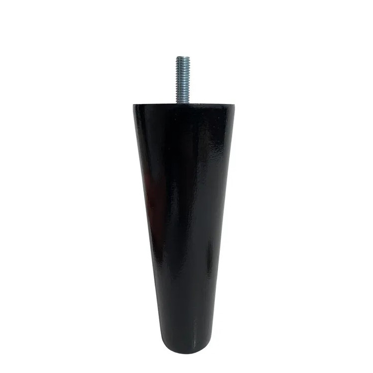 Jeu de 4 pieds fuseau hêtre massif noir H 14.5 cm Dreamea