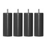 Jeu de 4 pieds cylindriques en hêtre massif gris H 24.5 cm Dreamea