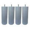 Jeu de 4 pieds cylindriques en hêtre massif gris H 20 cm Dreamea