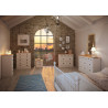 Chiffonnier apothicaire en pin massif blanc 5 tiroirs Nola