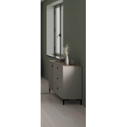 Commode moderne 120 cm gris cachemire Lucenza