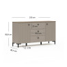 Buffet/bahut moderne 150 cm gris cachemire Lucenza