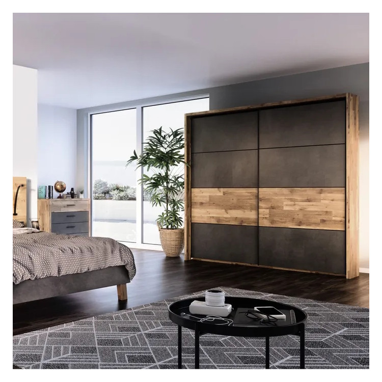 Armoire moderne 231 cm chêne/gris Ricciano