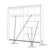 Armoire moderne 231 cm chêne/gris Ricciano