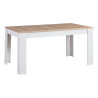 Table de salle à manger extensible contemporaine blanc/chêne Romance