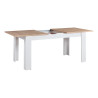 Table de salle à manger extensible contemporaine blanc/chêne Romance