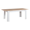 Table de salle à manger extensible contemporaine blanc/chêne Romance