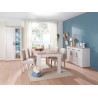 Table de salle à manger extensible contemporaine blanc/chêne Romance