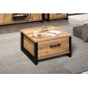Table basse carrée contemporaine chêne mango Enabelle