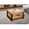 Table basse carrée contemporaine chêne mango Enabelle