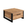 Table basse carrée contemporaine chêne mango Enabelle