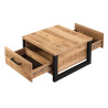 Table basse carrée contemporaine chêne mango Enabelle