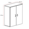 Armoire de bureau portes battantes H 120 cm Opaline