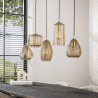 Suspension moderne 5 lampes en verre brun fumé Skinny