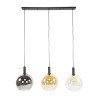 Suspension moderne 3 lampes en verre tricolore Féerie
