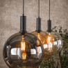 Suspension moderne 3 lampes en verre tricolore Féerie