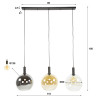 Suspension moderne 3 lampes en verre tricolore Féerie