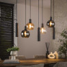 Suspension moderne 7 lampes en verre tricolore Féerie