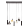 Suspension moderne 7 lampes en verre tricolore Féerie