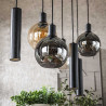 Suspension moderne 7 lampes en verre tricolore Féerie