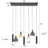 Suspension moderne 7 lampes en verre tricolore Féerie