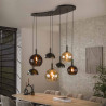 Suspension moderne 7 lampes en verre Claudie