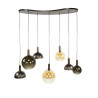 Suspension moderne 7 lampes en verre Claudie