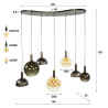Suspension moderne 7 lampes en verre Claudie