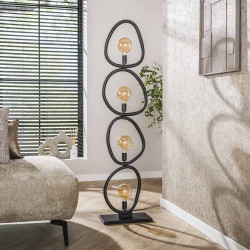 Lampadaire moderne en métal noir H 165 cm Pedge