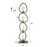Lampadaire moderne en métal noir H 165 cm Pedge