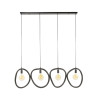 Suspension moderne 4 lampes en métal noir Pedge
