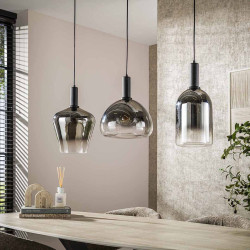 Suspension moderne 3 lampes en verre Zenitude