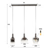 Suspension moderne 3 lampes en verre Zenitude