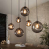Suspension moderne 6 lampes en verre Stelline