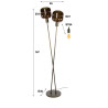 Lampadaire moderne 2 lampes en verre brun Broz
