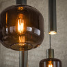 Suspension moderne 7 lampes en verre brun Broz