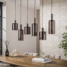 Suspension moderne 6 lampes en verre brun Sepia